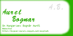 aurel bognar business card
