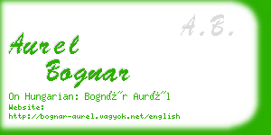 aurel bognar business card